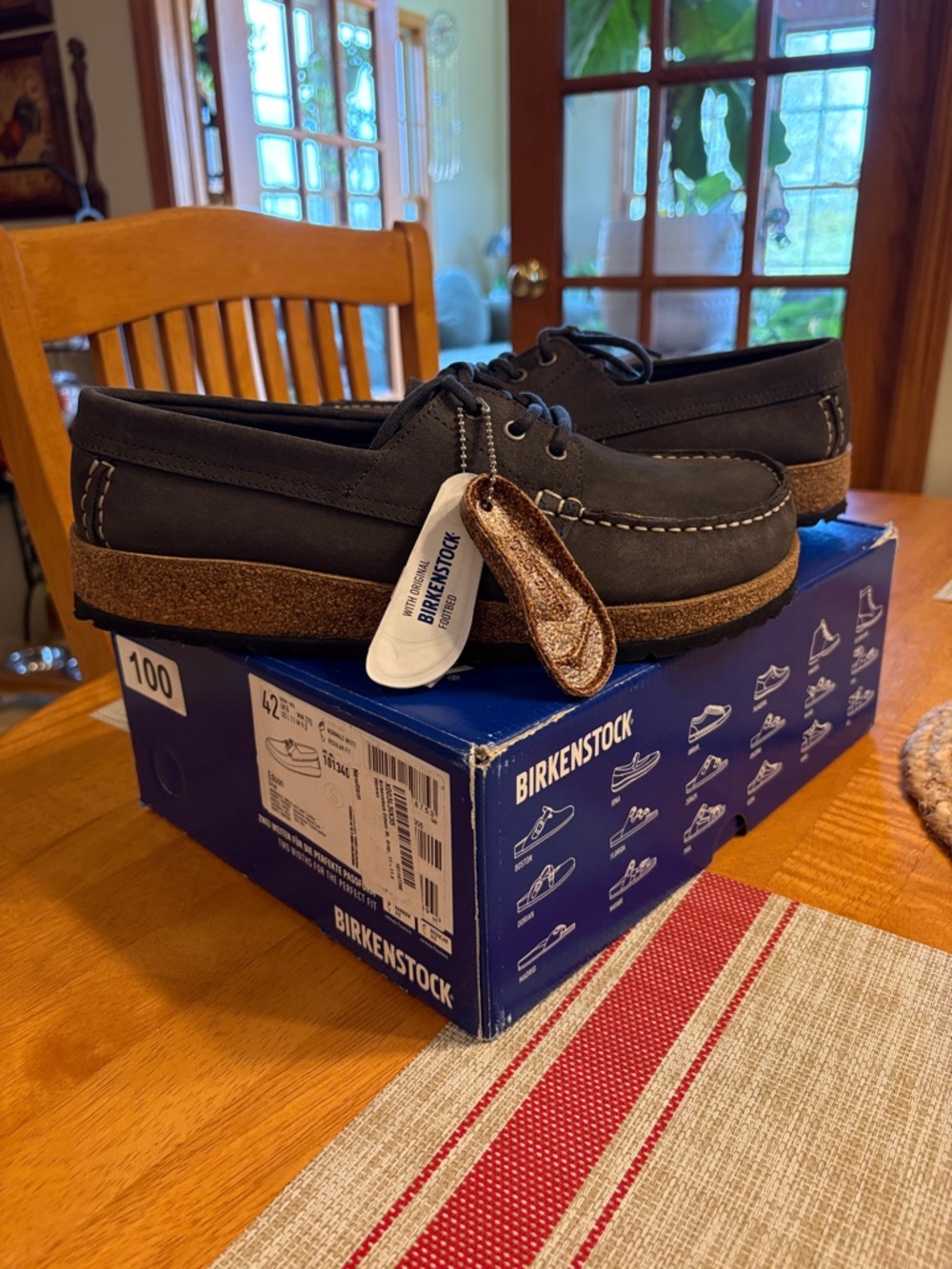 Birkenstock Men’s or Women’s Dark Gray Boat Shoes with Cork Midsole